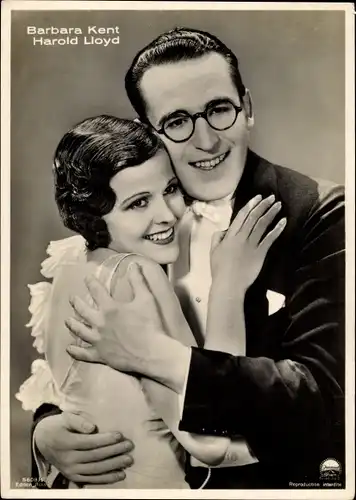 Ak Schauspielerin Barbara Kent, Schauspieler Harold Lloyd, Portrait