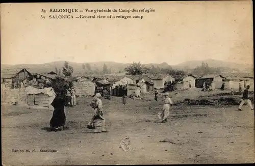 Ak Thessaloniki Griechenland, Vue Generale du Camp des refugies