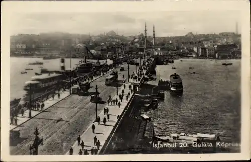 Ak Konstantinopel Istanbul Türkei, Galata, Brücke