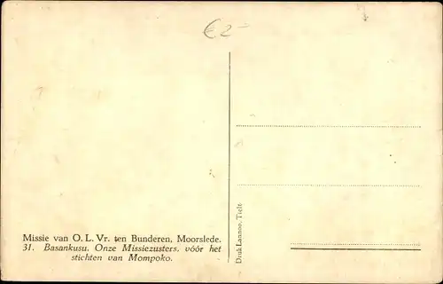 Ak Moorslede Westflandern, Missie van O. L. Vr. ten Bunderen, Moorslede