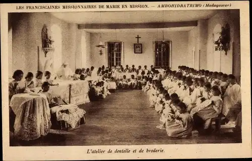 Ak Ambohidratrimo Madagaskar, L'atelier de dentelle et de broderie, Les franciscaines missionnaires