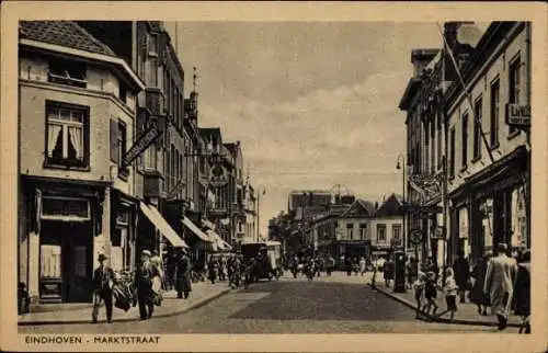 Ak Eindhoven Nordbrabant Niederlande, Marktstraat