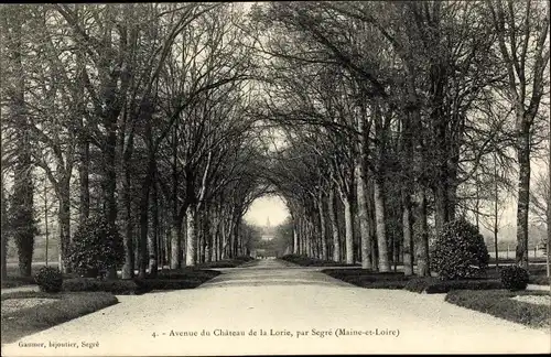 Ak Segré Maine-et-Loire, Avenue du Château de la Lorie