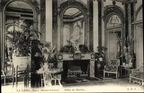 Ak Segré Maine-et-Loire, Château de la Lorie, Salon de Marbre