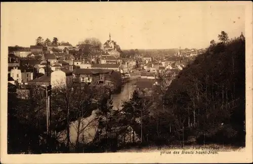 Ak Segré Maine-et-Loire, Vue générale, prise des Hauts-Saint-Jean