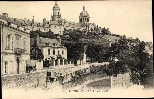 Ak Segré Maine-et-Loire, Le Quai, Uferpartie