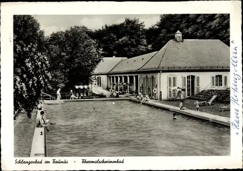 Ak Schlangenbad im Taunus Hessen, Thermalschwimmbad