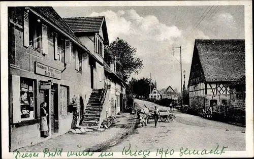 Ak Langensoultzbach Langensulzbach Elsass Bas Rhin, Straßenpartie, Handlung