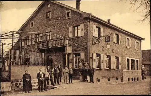 Ak Kutzenhausen Elsass Bas Rhin, Restaurant a la Couronne