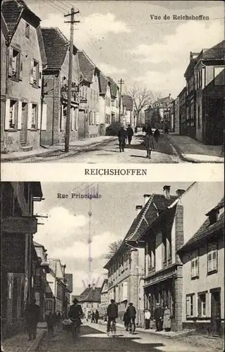 Ak Reichshoffen Reichshofen Elsass Bas Rhin, Rue Principale