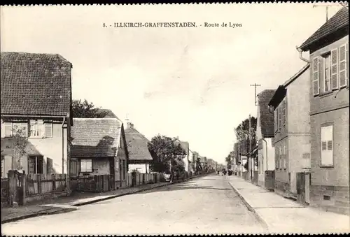 Ak Illkirch Graffenstaden Grafenstaden Elsass Bas Rhin, Route de Lyon