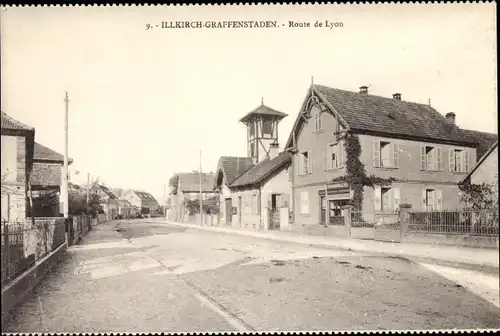 Ak Illkirch Graffenstaden Grafenstaden Elsass Bas Rhin, Route de Lyon