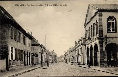 Ak Brumath Elsass Bas Rhin, Rue Jacques Kable, Hotel de Ville