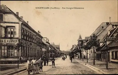 Ak Bischwiller Bischweiler Elsass Bas Rhin, Rue Georges Clemenceau, Gasthaus