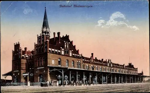 Ak Skalmierzyce Alt Skalmierschütz Posen, Bahnhof, Gleisseite