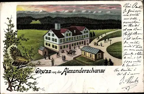 Litho Kniebis Freudenstadt im Nordschwarzwald, Gasthaus Alexanderschanze