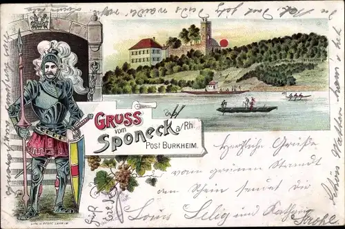 Litho Jechtingen Sasbach am Kaiserstuhl, Burg Sponeck