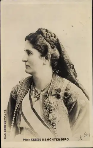 Ak Königin Milena von Montenegro, Portrait
