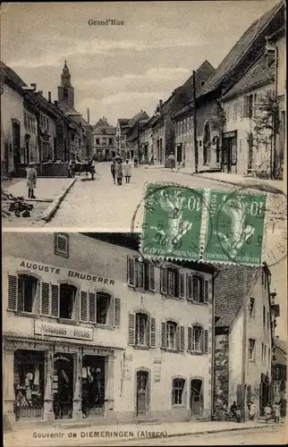 Ak Diemeringen Elsass Bas Rhin, Grand' Rue, Magasins Reunis