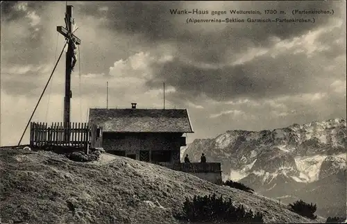 Ak Garmisch Partenkirchen in Oberbayern, Wank Haus gegen Wetterstein