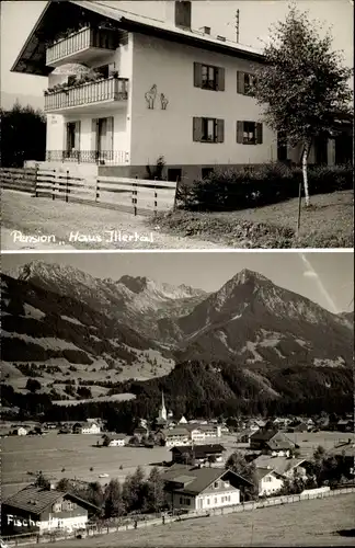 Ak Fischen im Allgäu Schwaben, Pension Haus Illertal, Teilansicht vom Ort