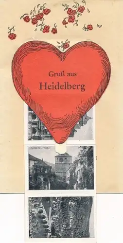 Leporello Ak Heidelberg am Neckar, Universität, Achteckiger Turm, Der Ritter