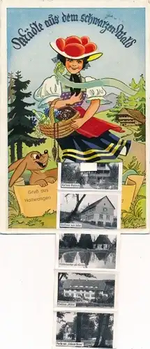 Leporello Ak Hallwangen Dornstetten im Schwarzwald Württemberg, Kurhaus Mühle, Gasthof Grüner Baum