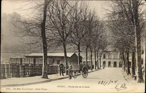 Ak Orbec Calvados, Boulevard de la Gare