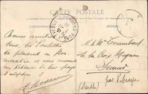 Ak Pont l'Eveque Calvados, La Touques, L'Eglise Saint Michel