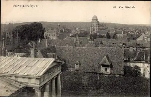 Ak Pont l'Eveque Calvados, Vue Generale