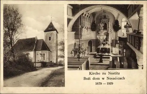 Ak Nostitz Weißenberg in Sachsen, Kirche, Innenansicht, 1929