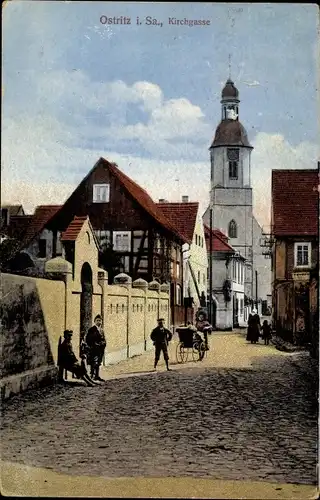 Ak Ostritz in der Oberlausitz, Kirchgasse, Kirche