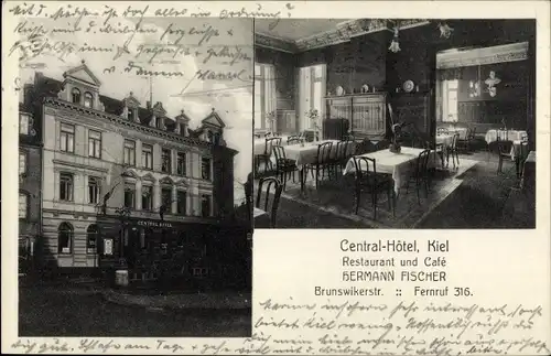 Ak Kiel, Central Hotel, Brunswiker Straße