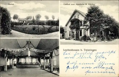 Ak Lerchenhausen Twistringen Niedersachsen, Gasthof zum Jägerheim, Garten, Saal