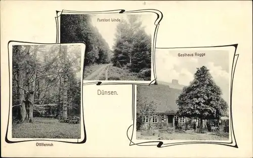 Ak Dünsen Harpstedt in Oldenburg Niedersachsen, Forstort Linde, Ottilienruh, Gasthaus Rogge