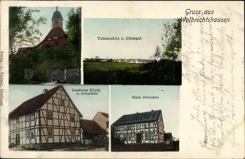 Ak Wolbrechtshausen Nörten Hardenberg Niedersachsen, Rittergut, Gasthaus König und Schmiede, Dormann