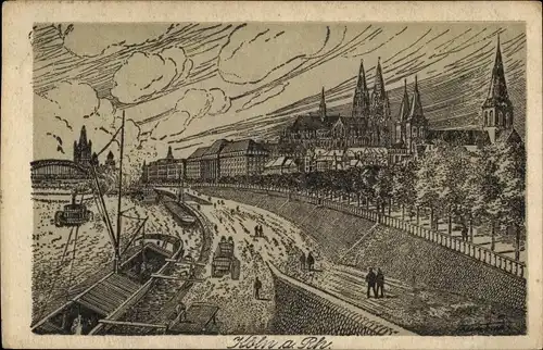 Künstler Ak Steinbach, Ernst, Köln am Rhein, Kaiser-Friedrich-Ufer