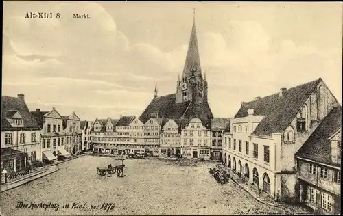 Ak Kiel in Schleswig Holstein, Historische Ansicht des Marktplatzes vor 1870