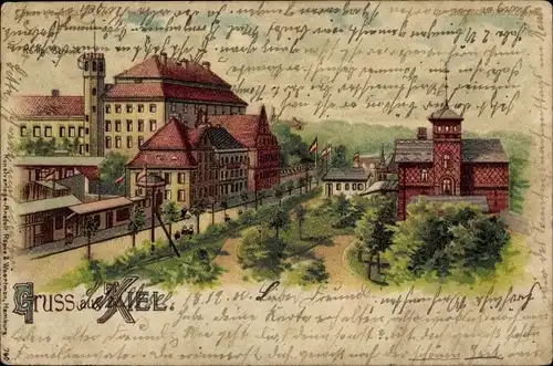 Litho Hansestadt Kiel, Königl. Schloss