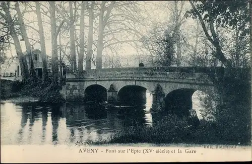 Ak Aveny Eure, Pont sur l'Epte, La Gare