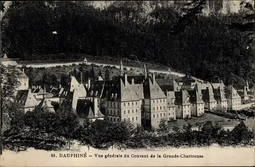 Ak Saint-Pierre-de-Chartreuse Dauphiné Isère, Vue generale du Couvent de la Grande Chartreuse