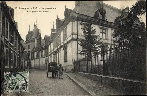 Ak Bourges Cher, Palais Jacques Coeur, Vue prise du Nord