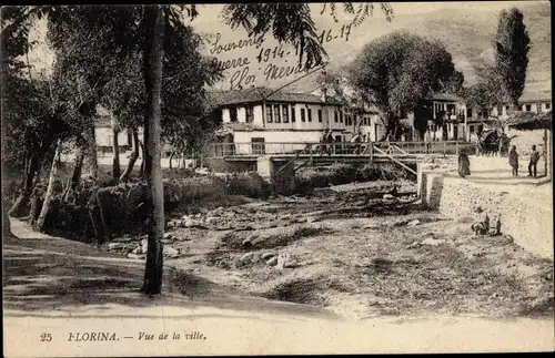 Ak Florina Griechenland, Vue de la ville