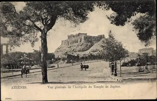 Ak Athen Griechenland, Vue generale de l'Acropole du Temple de Jupiter