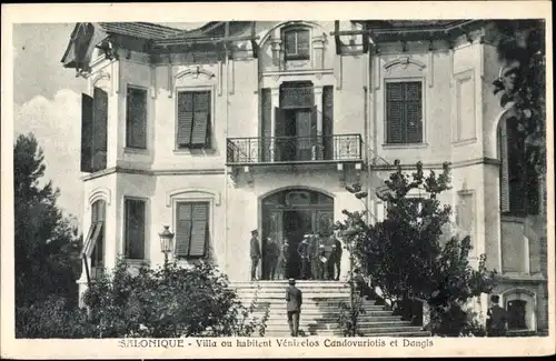 Ak Saloniki Griechenland, Villa ou habitent Venizelos Candovuriotis et Dangls