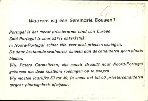 Ak Sameiro Portugal, Seminarie van de Carmelieten aan de voet van het heiligdom van O.L. V., 1966