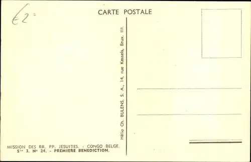 Ak Congo-Belge DR Kongo Zaire, Premiere Benediction