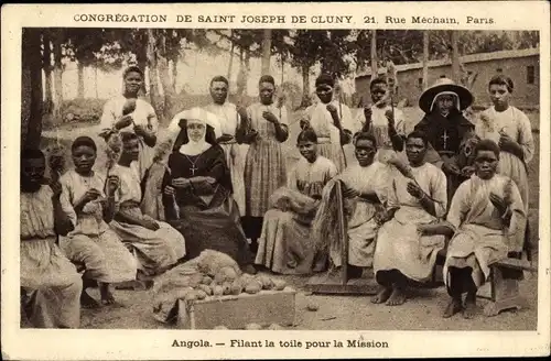 Ak Angola, Filant la toile pour la Mission, Congregation de Saint Joseph de Cluny