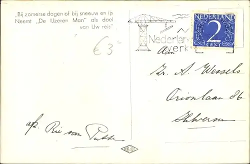 Ak Vught Nordbrabant, Hotel de IJzeren Man, Hotel Noordzijde