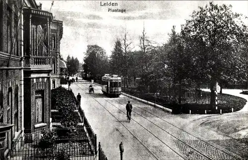 Ak Leiden Südholland Niederlande, Plantage met Stadstram ca. 1915